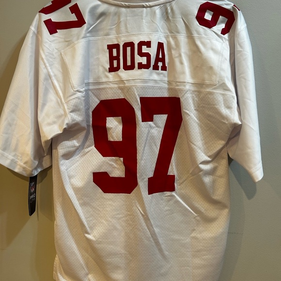 White and Red San Francisco 49ers Bosa Football Jersey Small